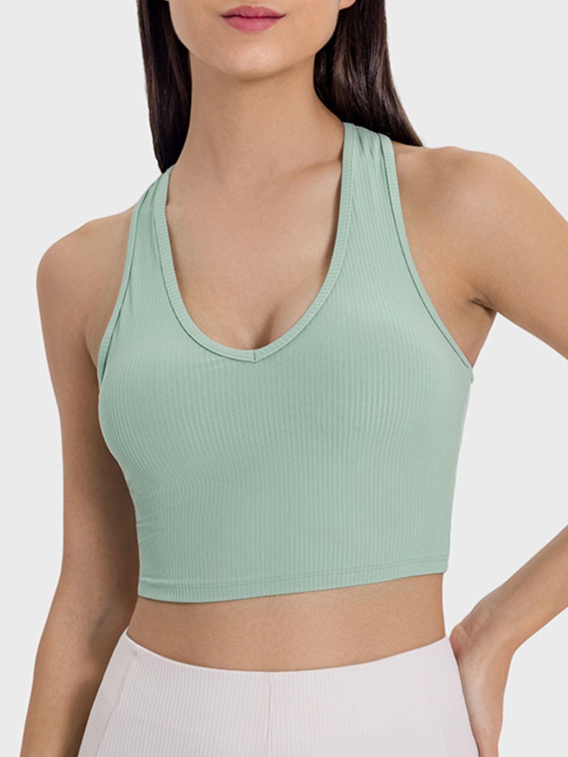 Millennia Scoop Neck Wide Strap Active Tank - Clothes For Her Online Store