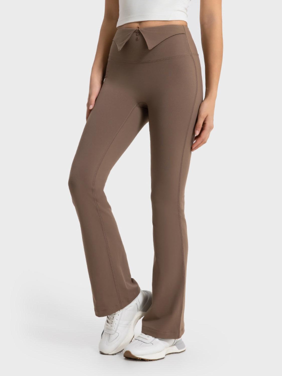 Millennia Wide Waistband Bootcut Sport Pants - Clothes For Her Online Store