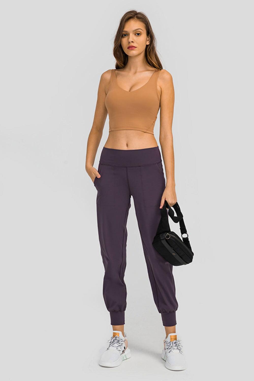 Millennia Wide Waistband Slant Pocket Pants - Clothes For Her Online Store