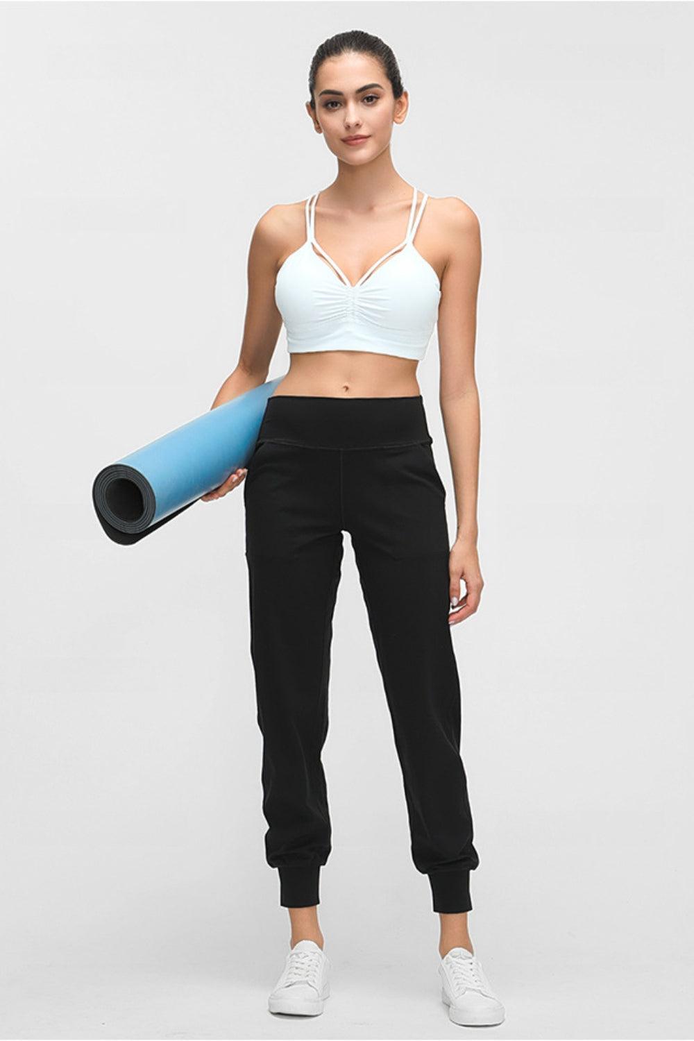 Millennia Wide Waistband Slant Pocket Pants - Clothes For Her Online Store