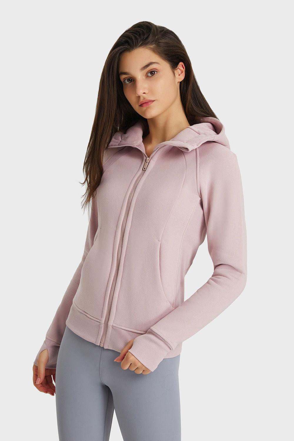Millennia Zip Up Seam Detail Hooded Sports Jacket - Clothes For Her Online Store