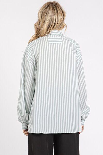 Mittoshop Button Down Striped Long Sleeve Shirt - Clothes For Her Online Store