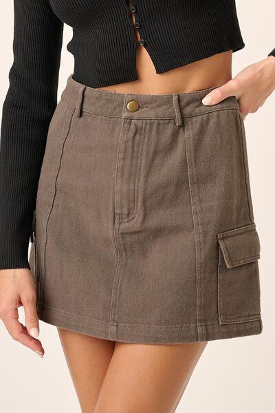 Mittoshop Cargo Mini Skirt with Side Pockets - Clothes For Her Online Store