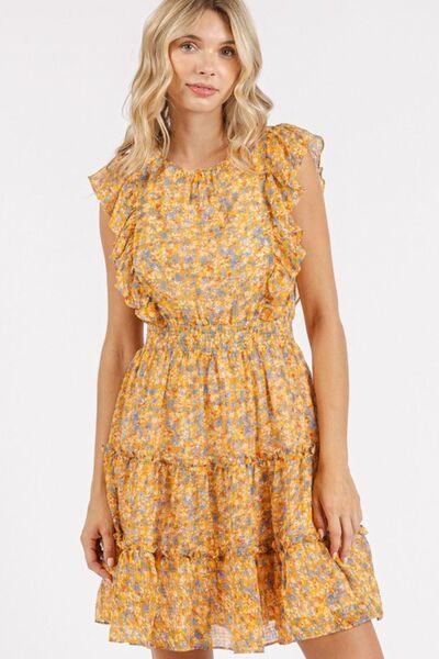 Mittoshop Ditsy Floral Print Ruffle Chiffon Mini Dress - Clothes For Her Online Store