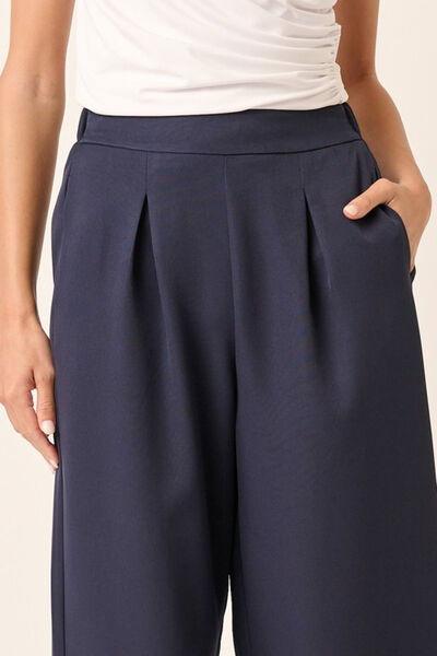 Mittoshop Inverted Pleat Detail Wide Leg Pants - Clothes For Her Online Store