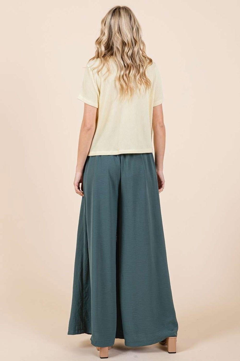 Mittoshop Pleated Wide Leg Pants - Clothes For Her Online Store