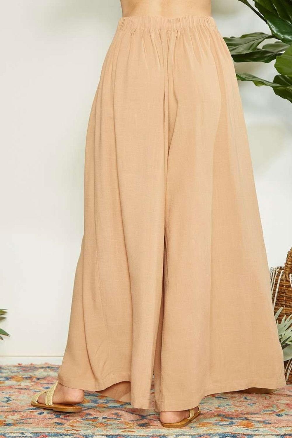 Mittoshop Wrap Pleating Detail Wide Leg Pants - Clothes For Her Online Store