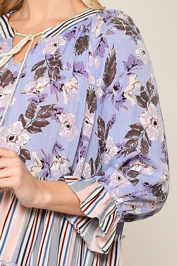 Mix And Match Tassel Tie Peasant Top - Clothes For Her Online Store