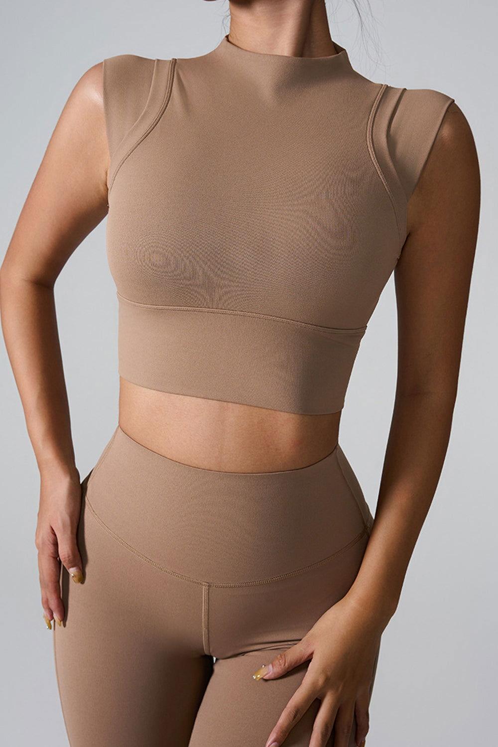 Mock Neck Active Tank - Clothes For Her Online Store