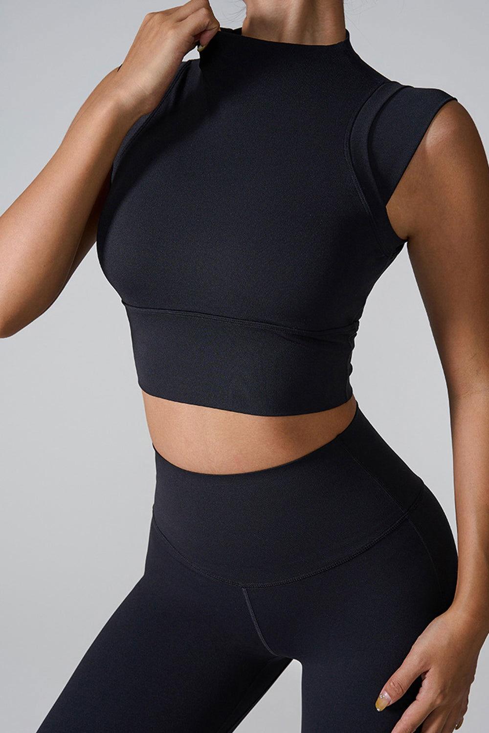 Mock Neck Active Tank - Clothes For Her Online Store