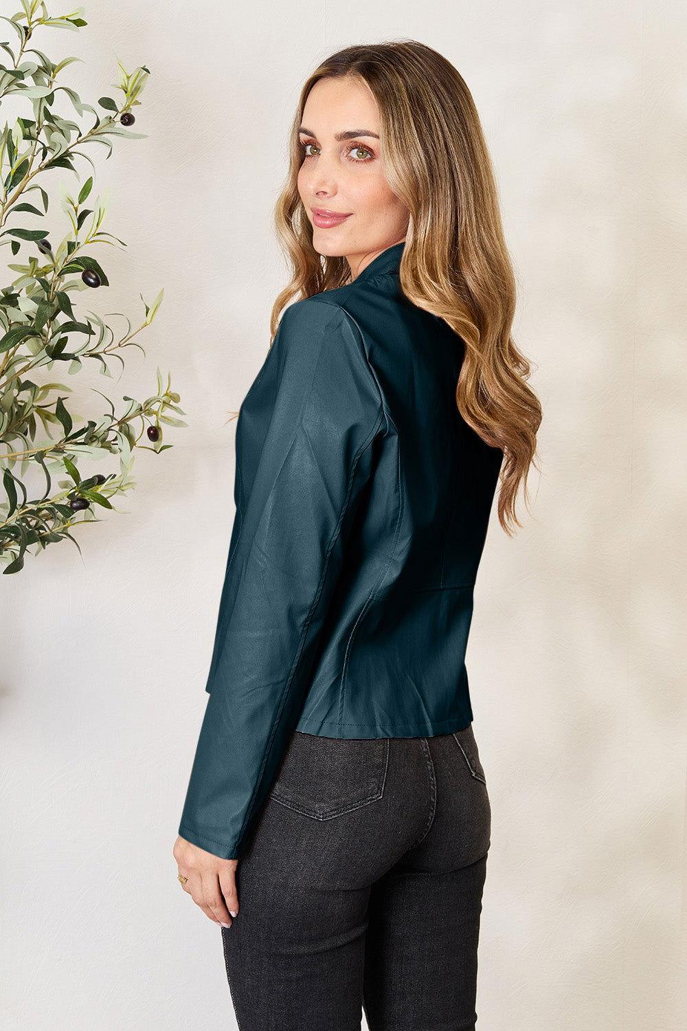 Mock Neck Zip Up Jacket - Clothes For Her Online Store
