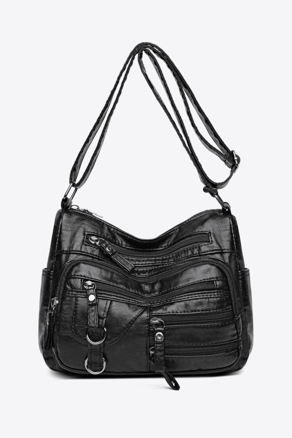 Multi-Pocket PU Leather Crossbody Bag - Clothes For Her Online Store