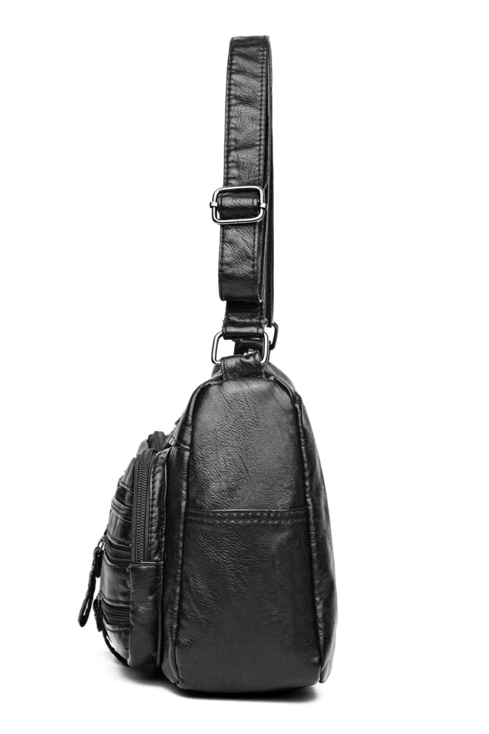 Multi-Pocket PU Leather Crossbody Bag - Clothes For Her Online Store