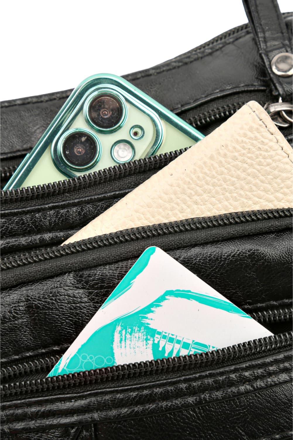 Multi-Pocket PU Leather Crossbody Bag - Clothes For Her Online Store
