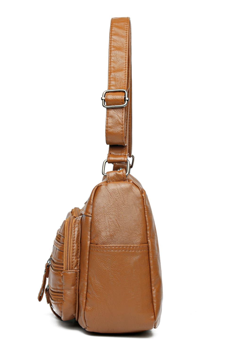 Multi-Pocket PU Leather Crossbody Bag - Clothes For Her Online Store