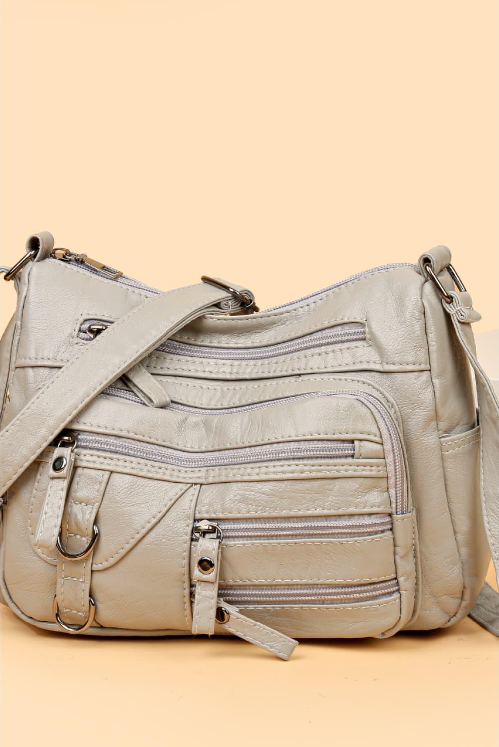 Multi-Pocket PU Leather Crossbody Bag - Clothes For Her Online Store