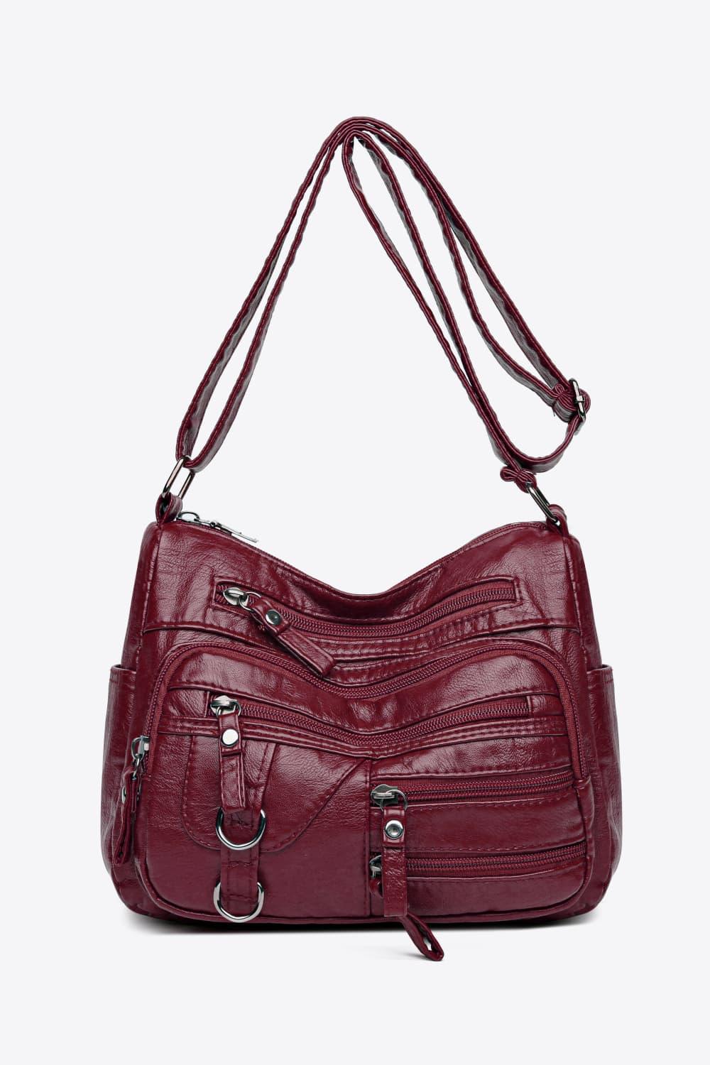 Multi-Pocket PU Leather Crossbody Bag - Clothes For Her Online Store