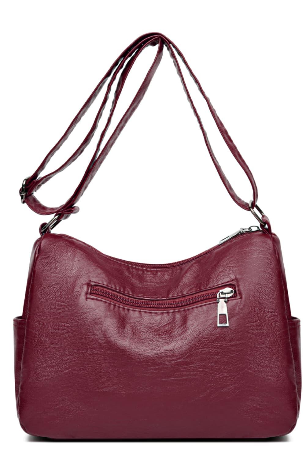 Multi-Pocket PU Leather Crossbody Bag - Clothes For Her Online Store