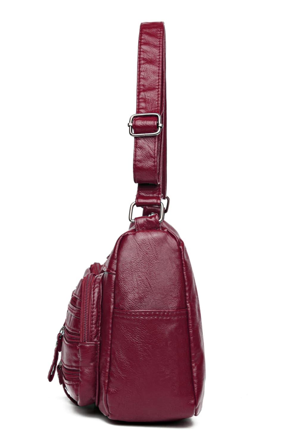 Multi-Pocket PU Leather Crossbody Bag - Clothes For Her Online Store
