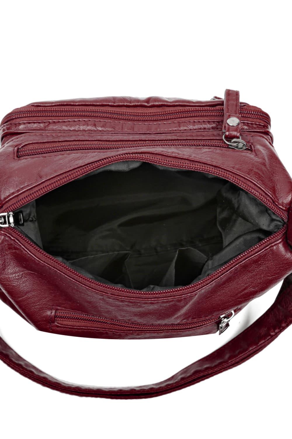 Multi-Pocket PU Leather Crossbody Bag - Clothes For Her Online Store
