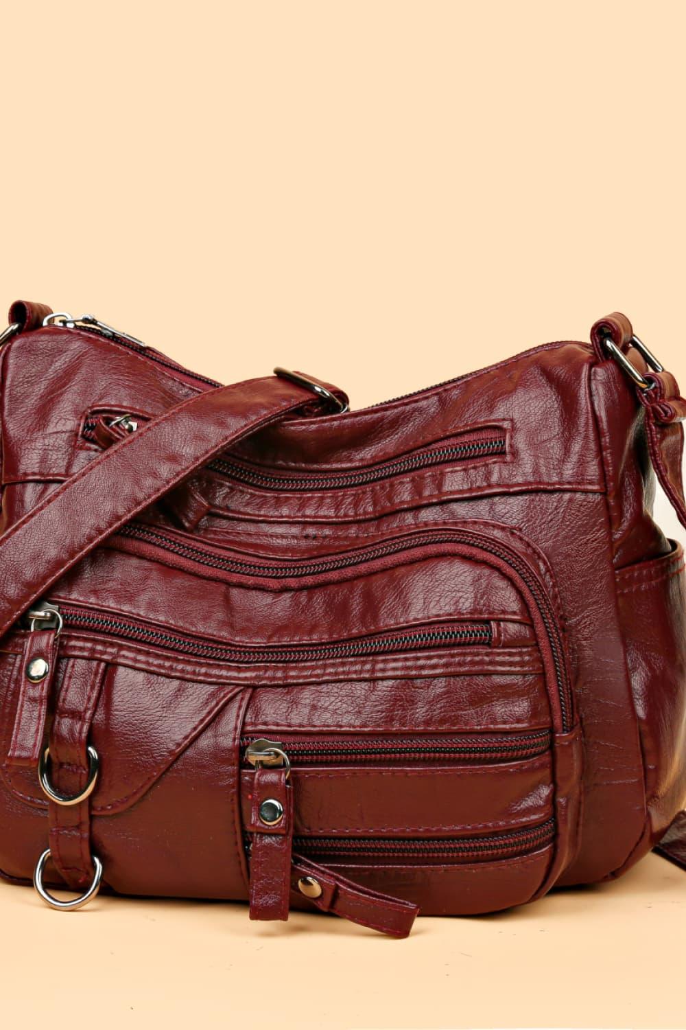 Multi-Pocket PU Leather Crossbody Bag - Clothes For Her Online Store