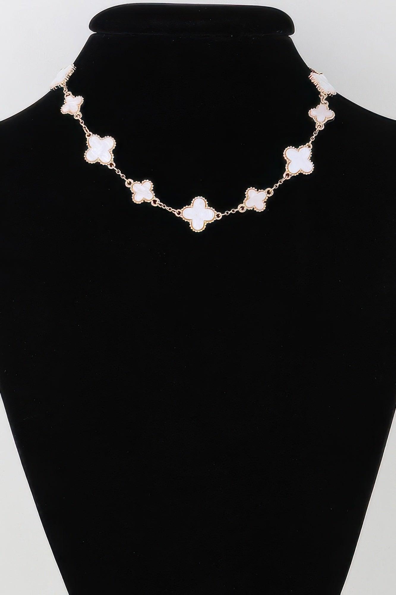 Multi Stone Clover Necklace - Clothes For Her Online Store