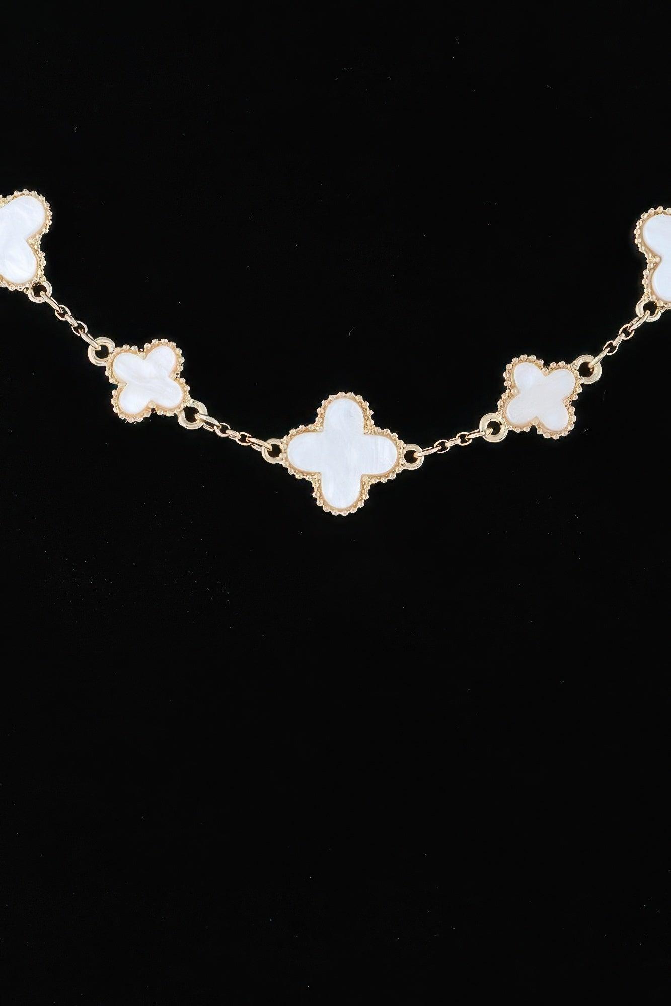 Multi Stone Clover Necklace - Clothes For Her Online Store