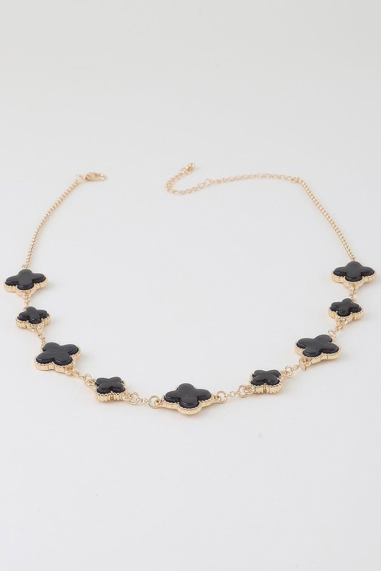 Multi Stone Clover Necklace - Clothes For Her Online Store