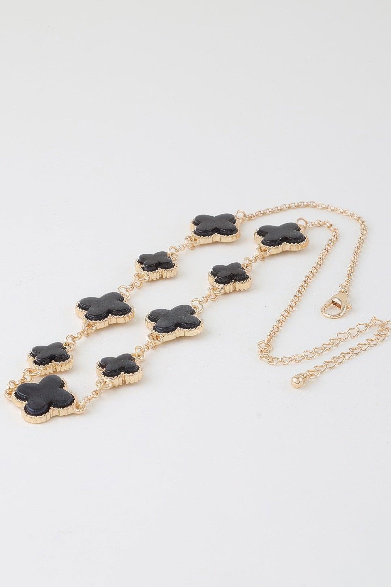 Multi Stone Clover Necklace - Clothes For Her Online Store