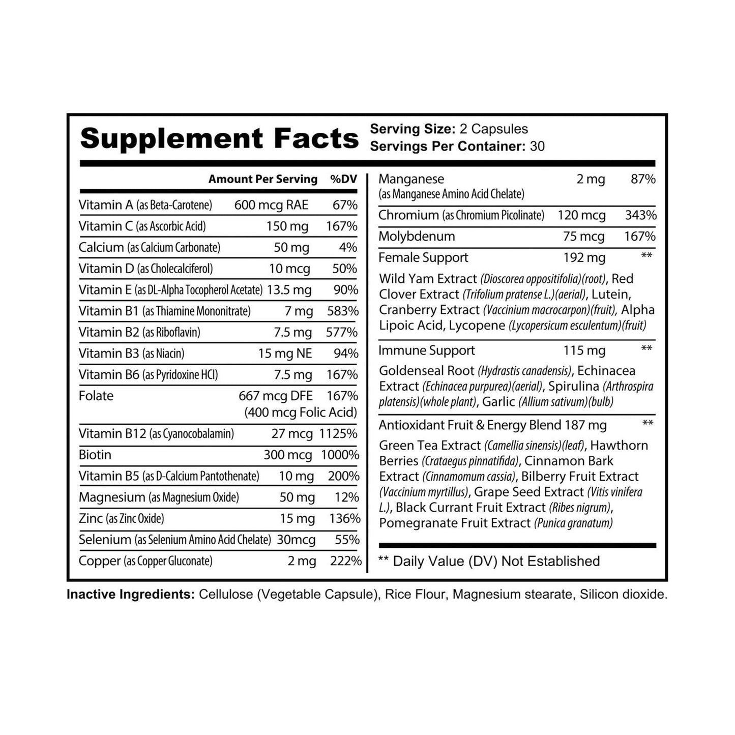 Multivitamin for Women Supplement (60 Capsules) - Clothes For Her Online Store