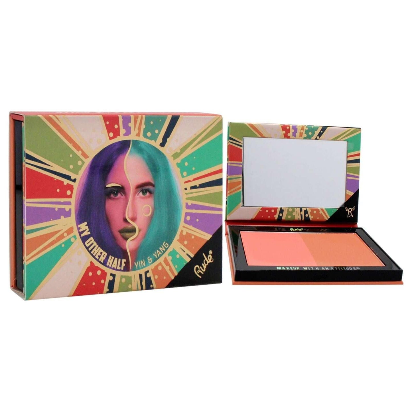 My Other Half Duo Shade Face Palette - Yin and Yang by Rude Cosmetics for Women - 0.4 oz Makeup - Clothes For Her Online Store