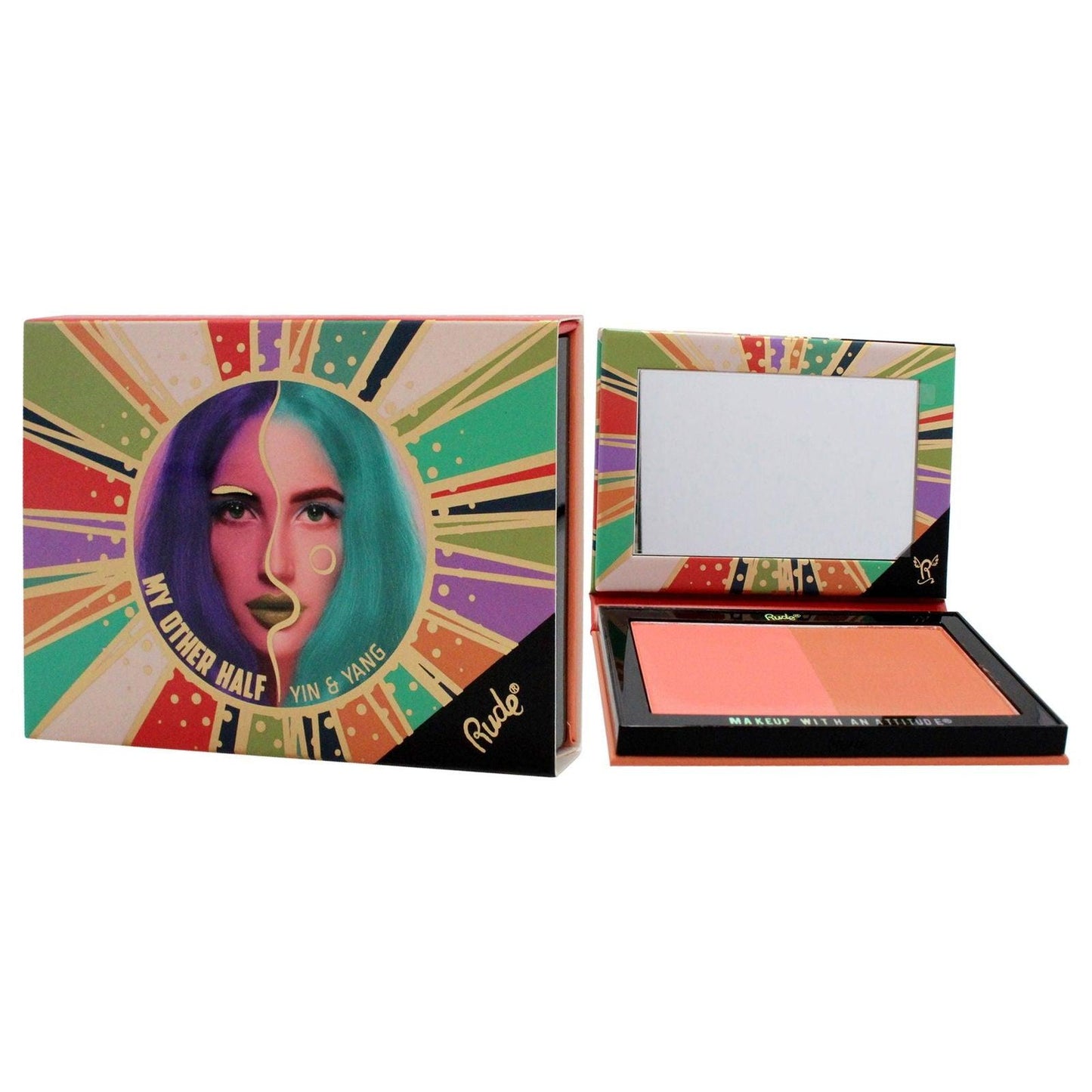 My Other Half Duo Shade Face Palette - Yin and Yang by Rude Cosmetics for Women - 0.4 oz Makeup - Clothes For Her Online Store