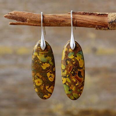Natural Stone Copper Dangle Earrings - Clothes For Her Online Store