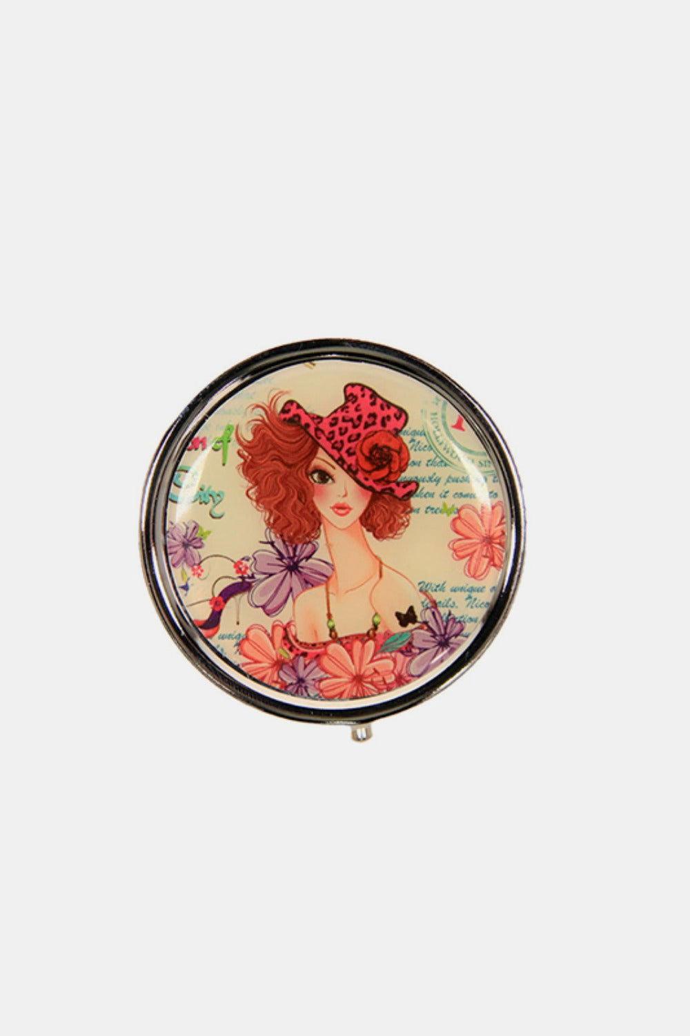 Nicole Lee USA Print Metallic Circular Large Pill Case - Clothes For Her Online Store