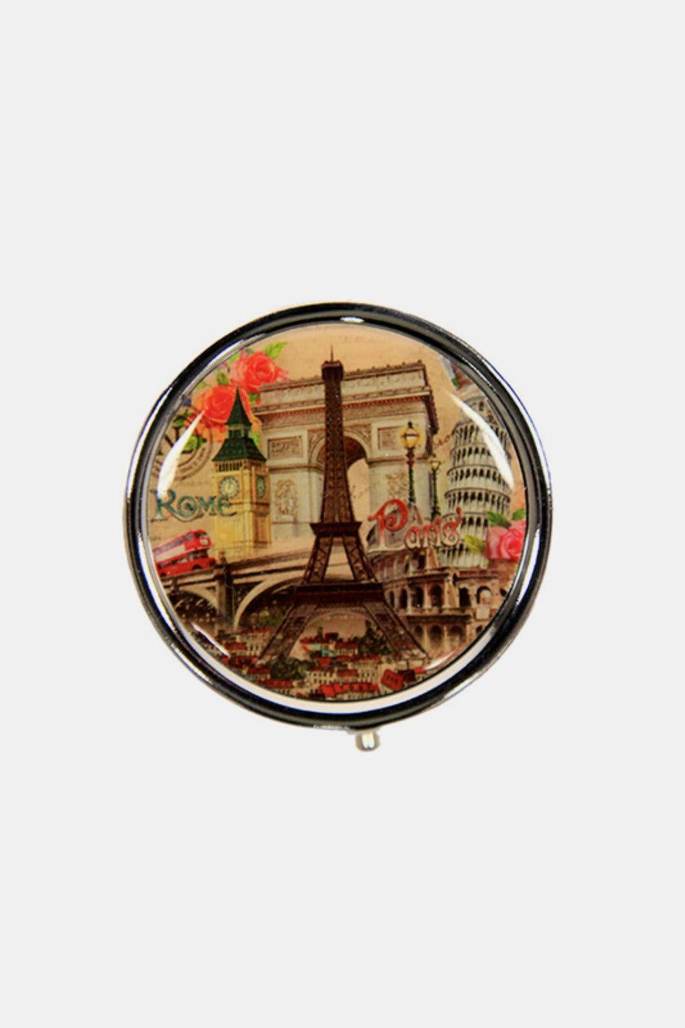 Nicole Lee USA Print Metallic Circular Small Pill Case - Clothes For Her Online Store