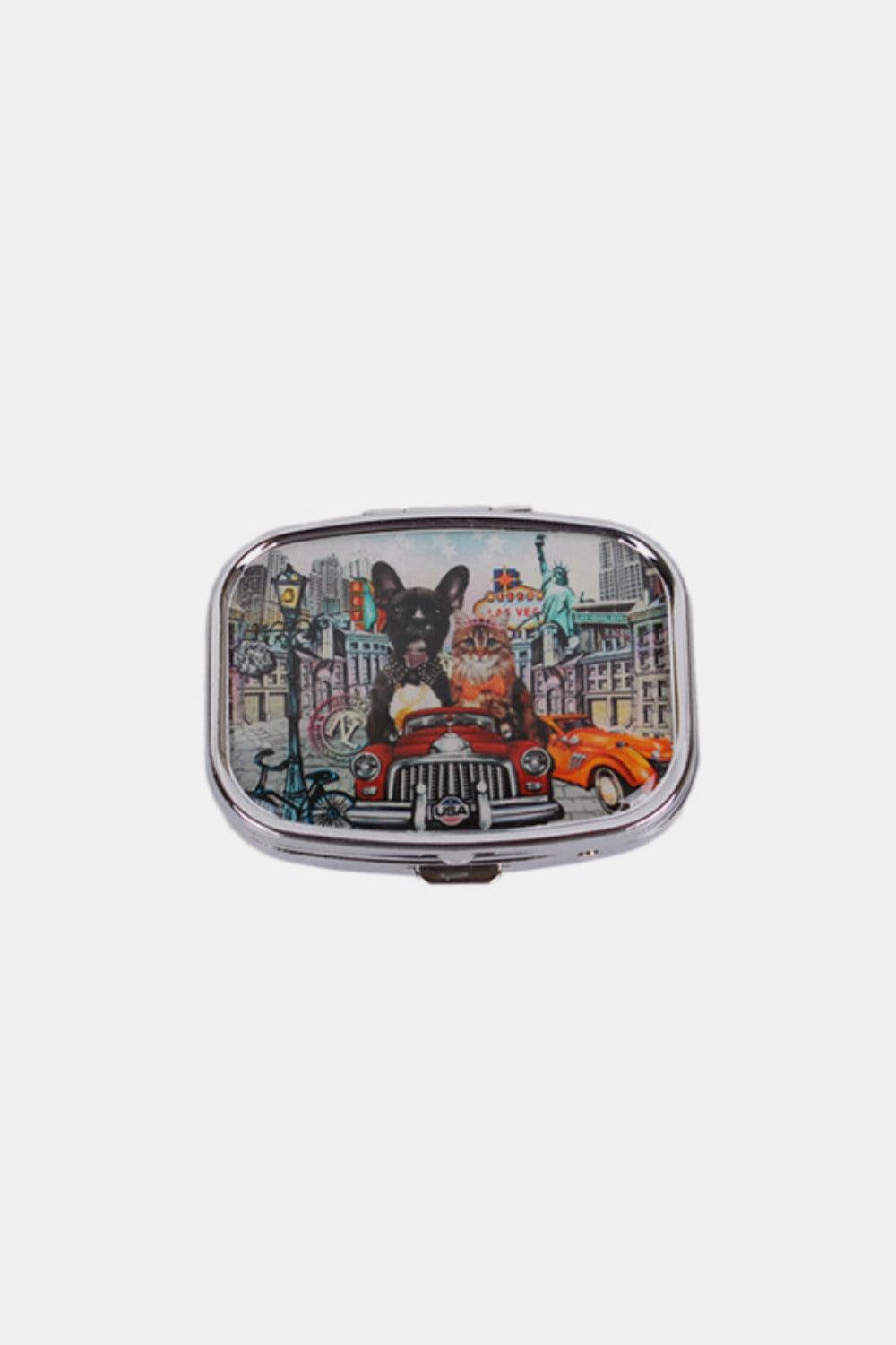Nicole Lee USA Print Metallic Rectangular Pill Case - Clothes For Her Online Store