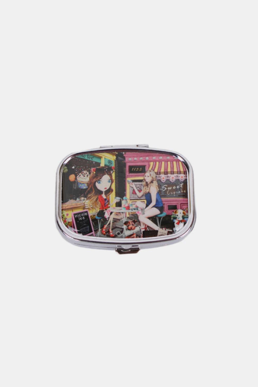 Nicole Lee USA Print Metallic Rectangular Pill Case - Clothes For Her Online Store
