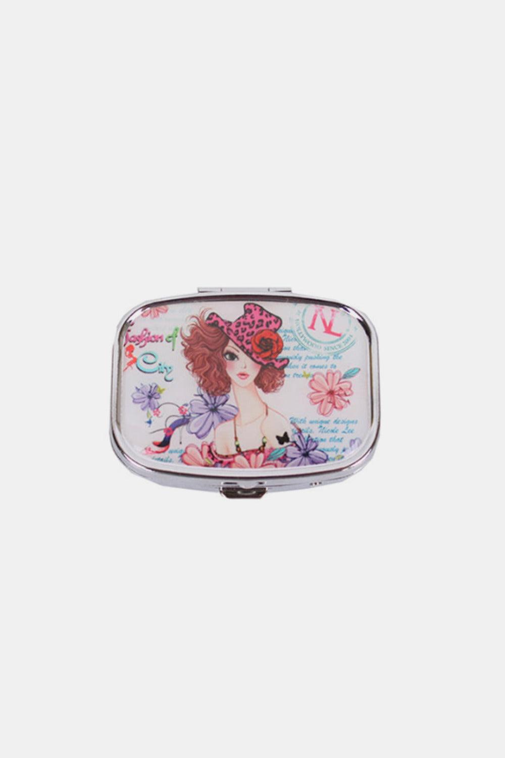 Nicole Lee USA Print Metallic Rectangular Pill Case - Clothes For Her Online Store