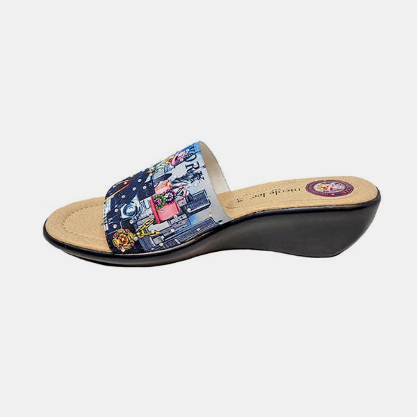 Nicole Lee USA Rhinestone Decor Wedge Slipper - Clothes For Her Online Store