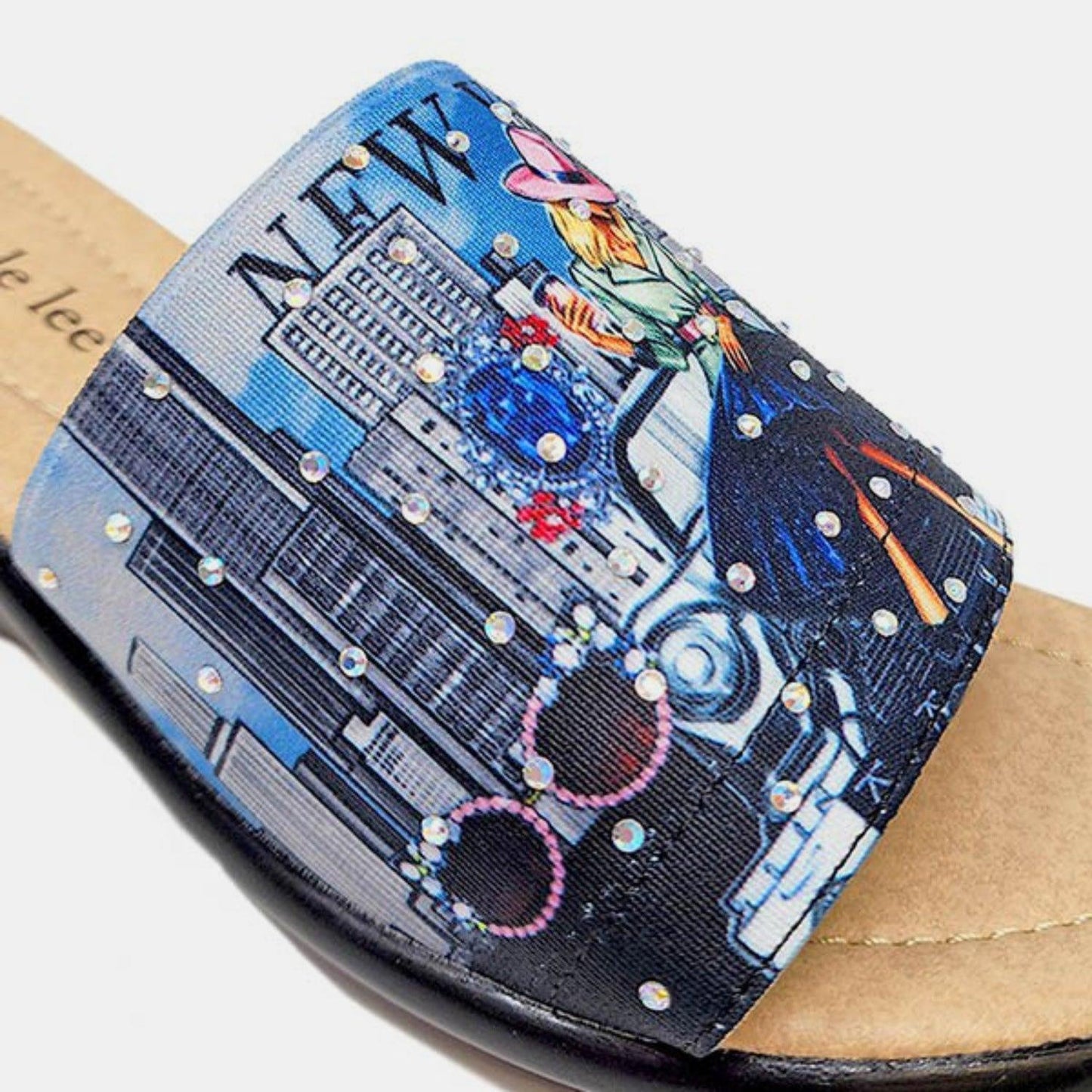 Nicole Lee USA Rhinestone Decor Wedge Slipper - Clothes For Her Online Store