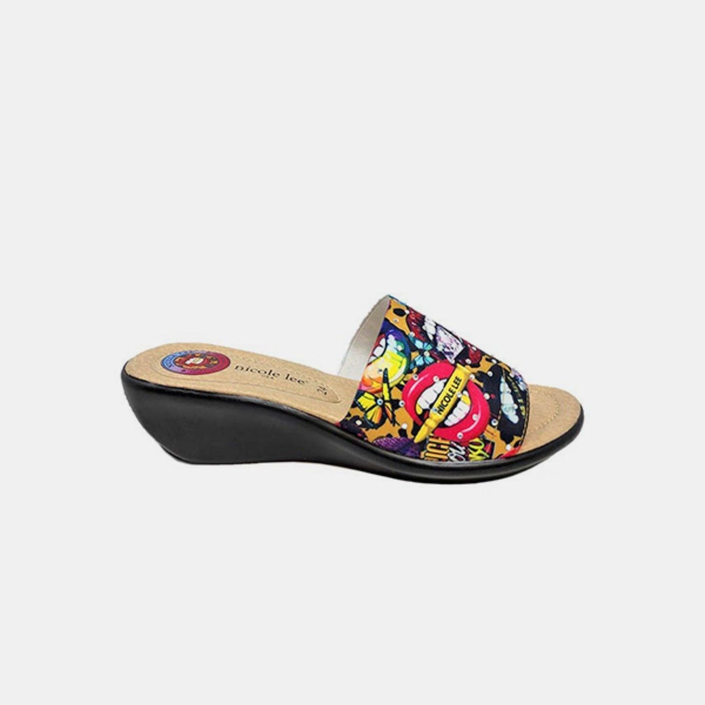 Nicole Lee USA Rhinestone Decor Wedge Slipper - Clothes For Her Online Store