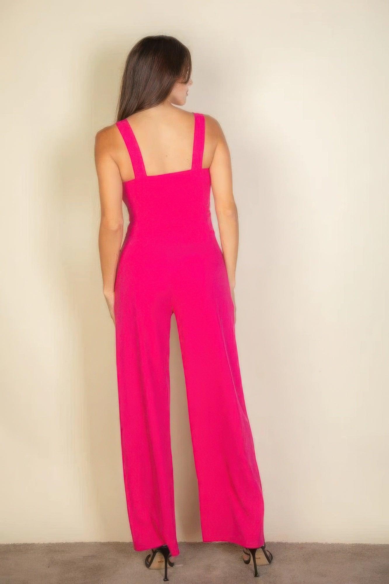 Notched neck cami jumpsuit - Clothes For Her Online Store