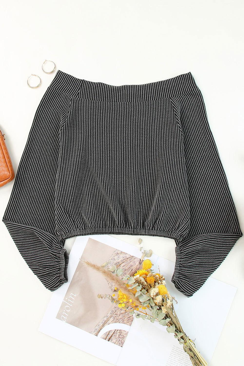 Off-Shoulder Long Sleeve Top - Clothes For Her Online Store