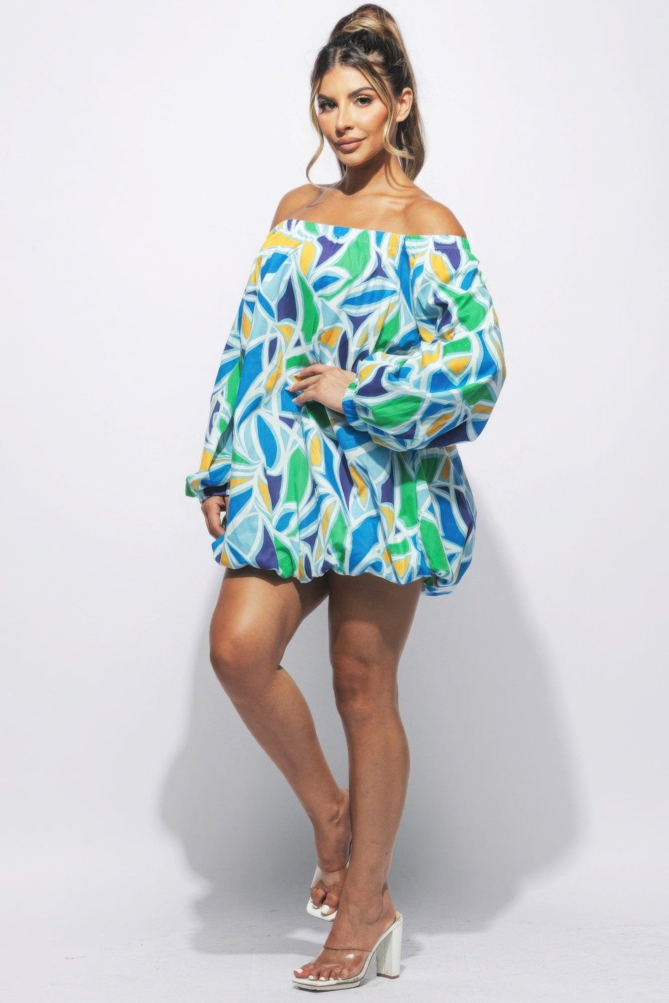 Off Shoulder Bubble Dress - Clothes For Her Online Store