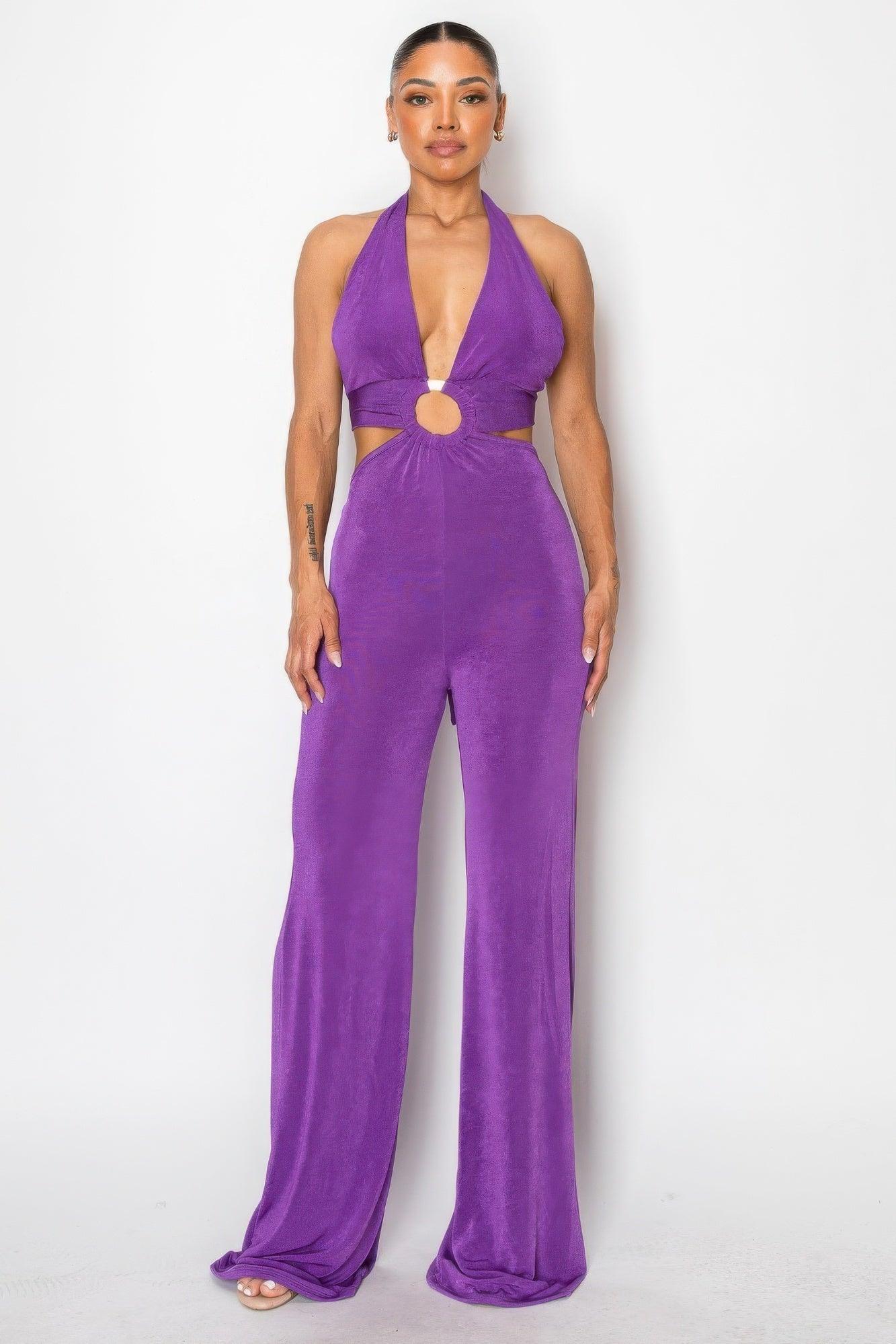 Olid Slinky Wide Legs Jumpsuit - Clothes For Her Online Store