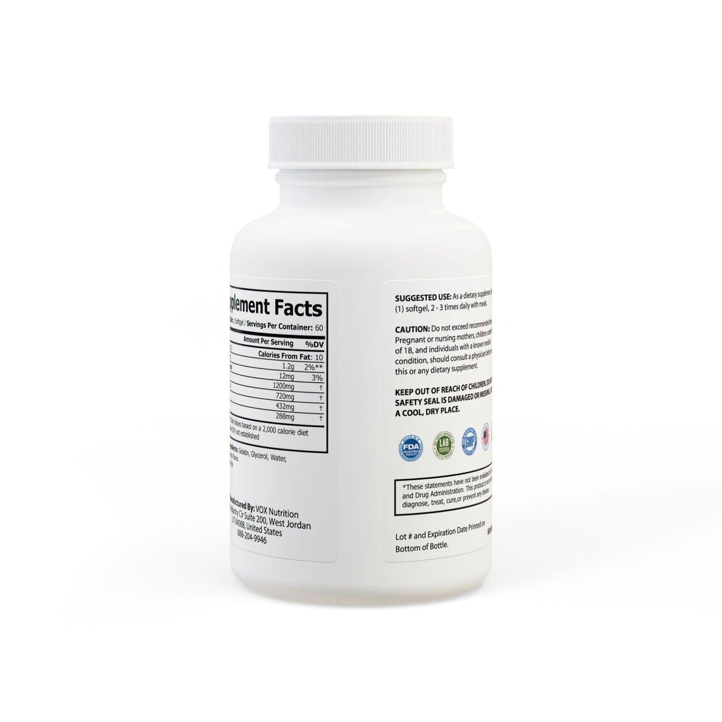 Omega 3 Fish Oil Supplement (60 Softgels) - Clothes For Her Online Store