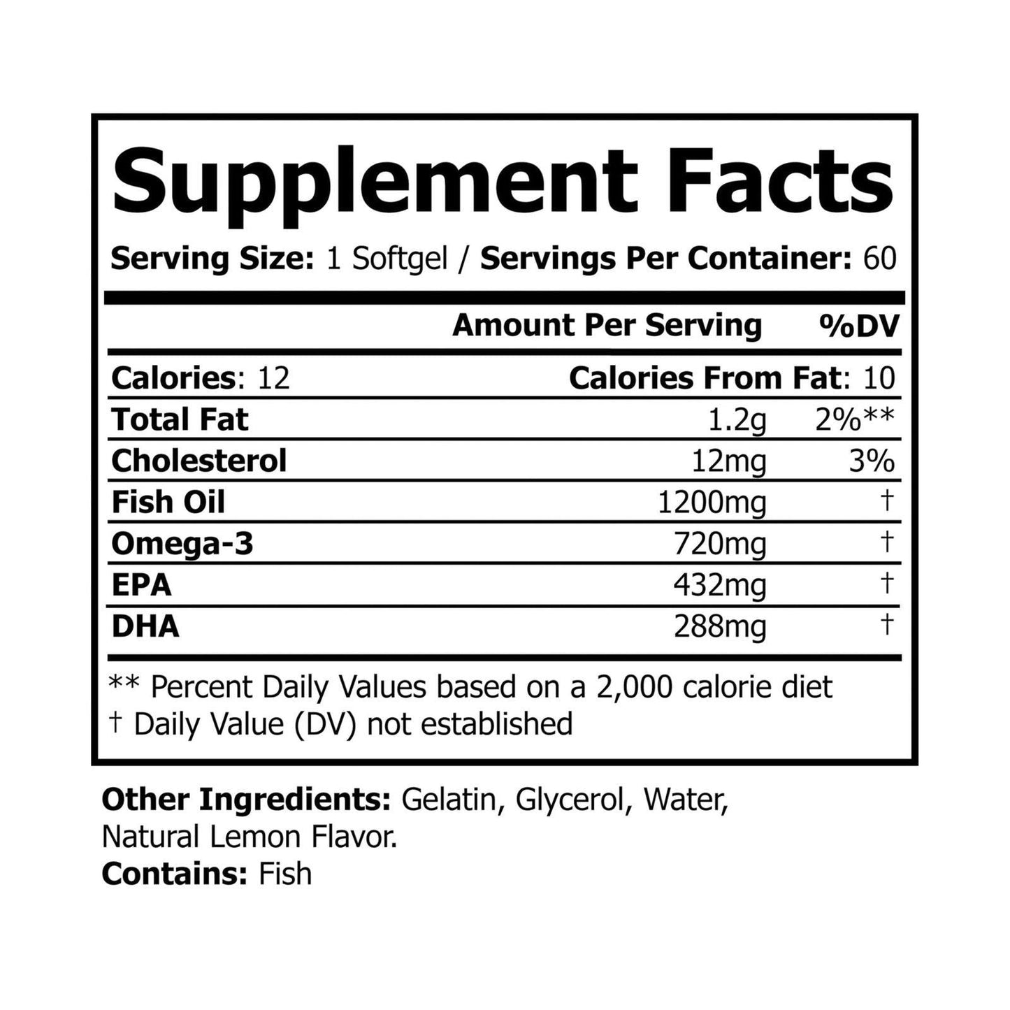 Omega 3 Fish Oil Supplement (60 Softgels) - Clothes For Her Online Store