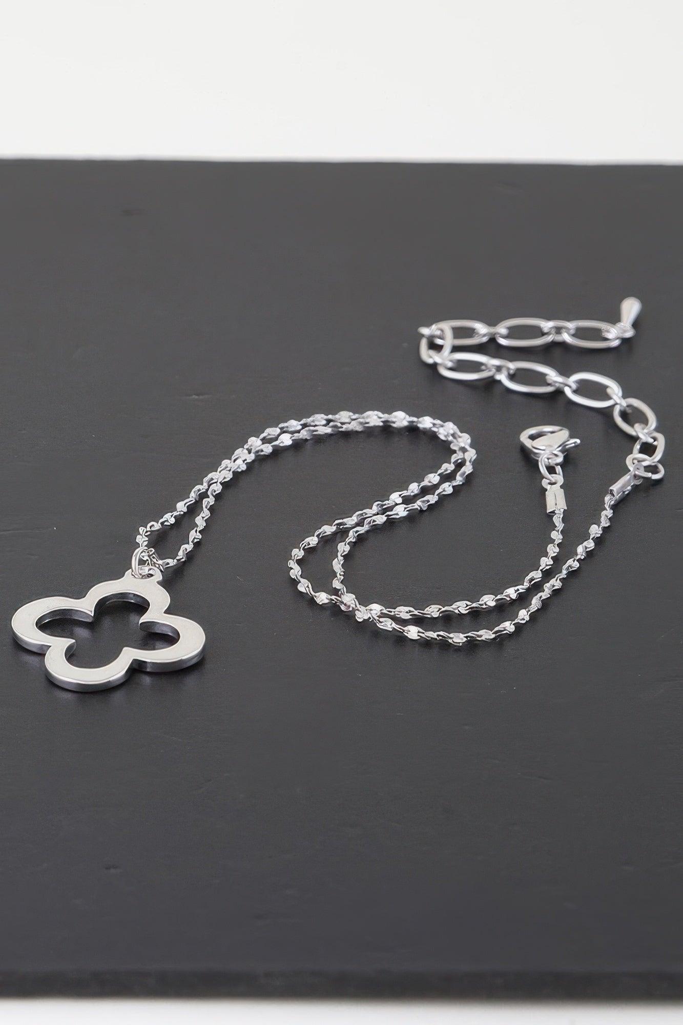 Open Clover Pendant Necklace - Clothes For Her Online Store