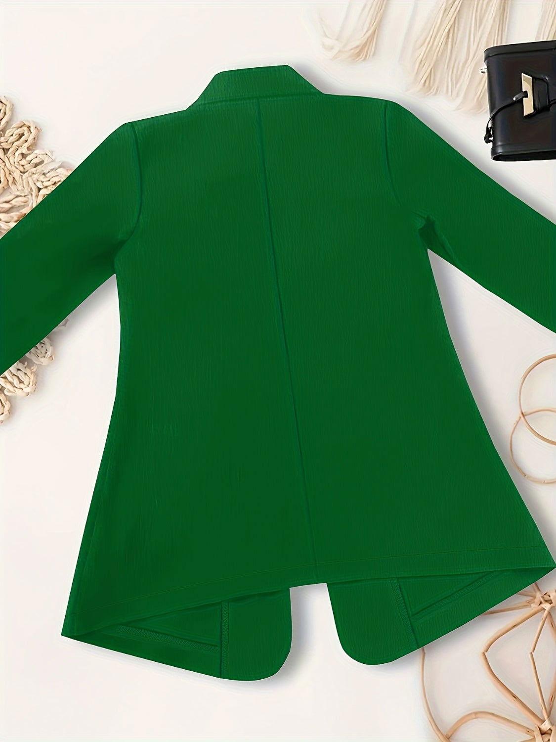 Open Front Long Sleeve Jacket - Clothes For Her Online Store