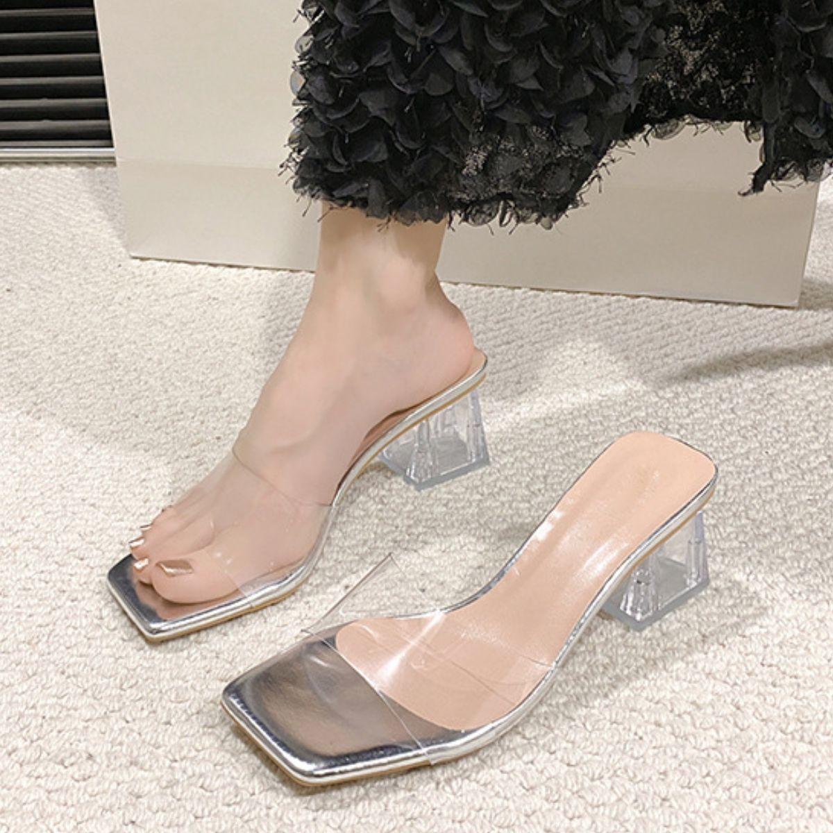 Open Toe Block Heel Sandals - Clothes For Her Online Store